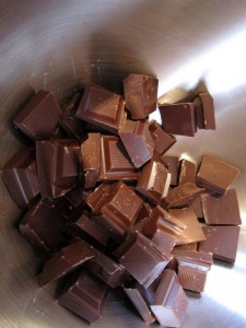 It said to chop the chocolate; I just broke it into pieces by hand.